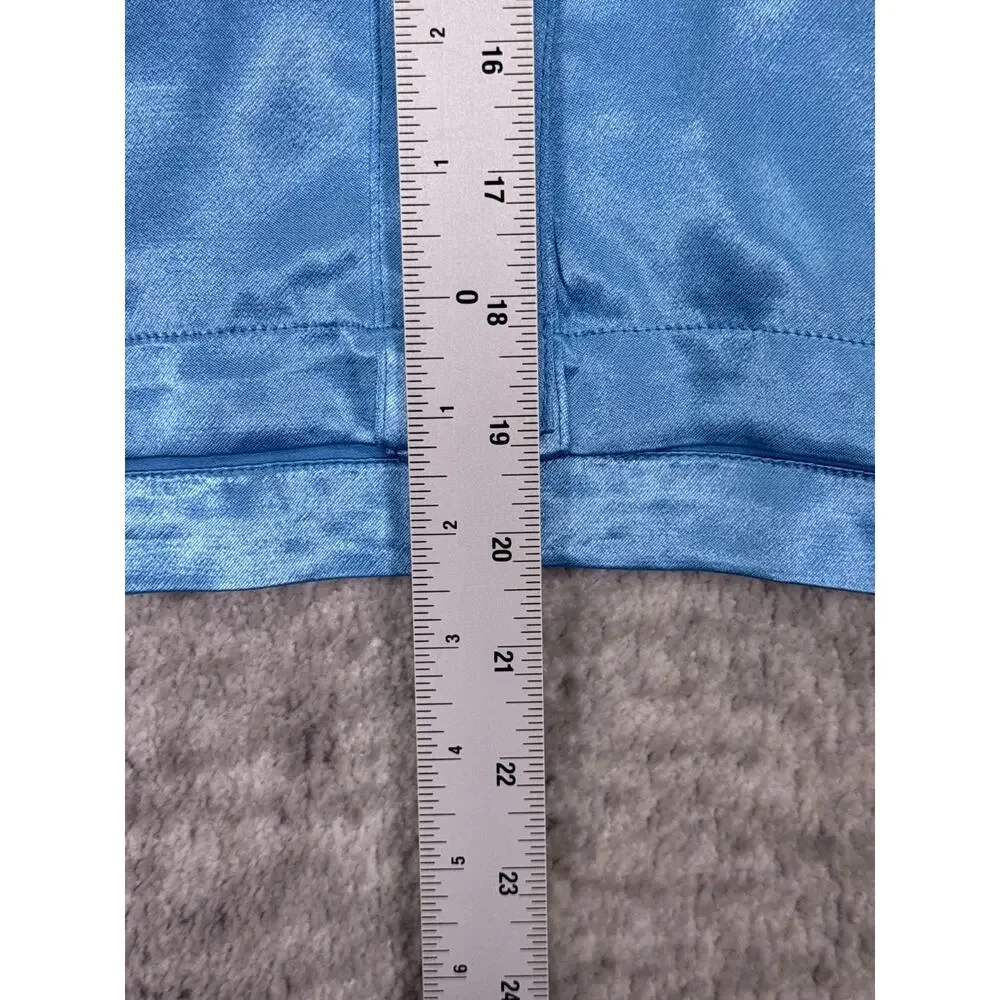 New J Crew Top Small Womens Lady Shirt Jacket In Blue Luster Crepe